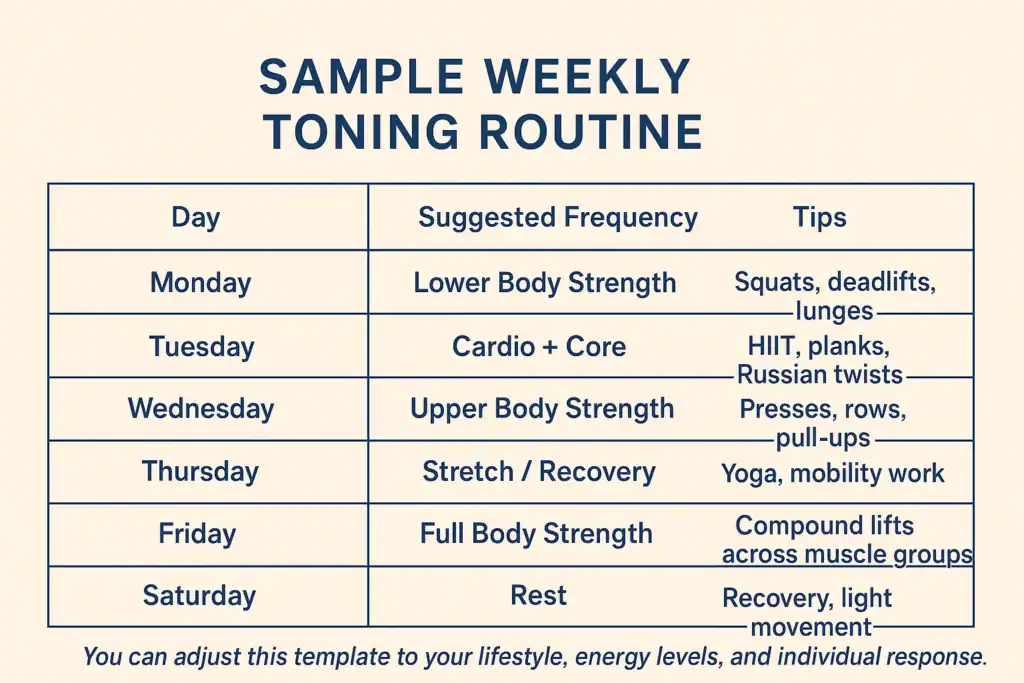 Weekly exercise Aldershot plan graphic