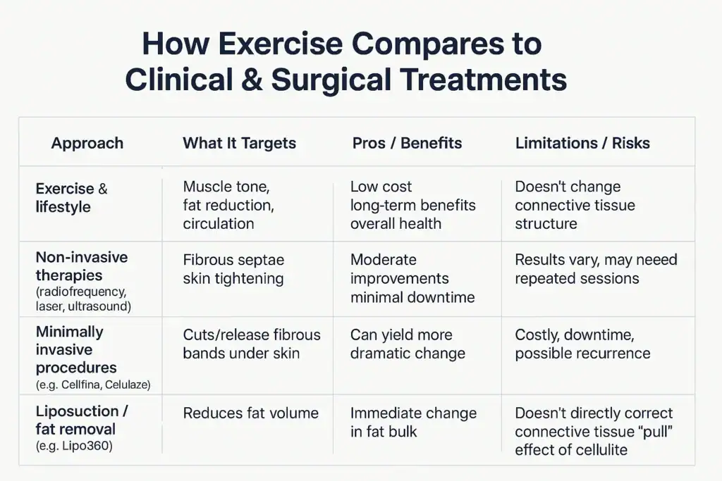 How exercise compares to treatments from Lipo 360 Aldershot