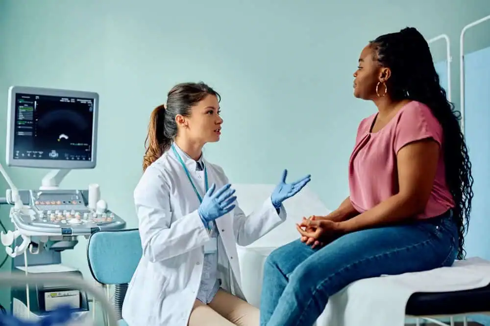 Woman have consultation about vaginal laxity Aldershot